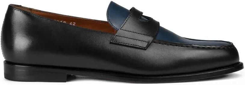 Doucal's Tweekleurige leren loafers Zwart