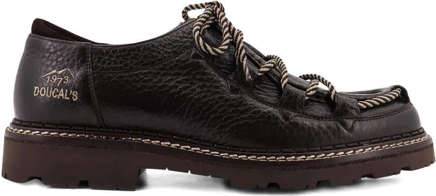 Doucal's Veterschoenen met geborduurd logo Bruin