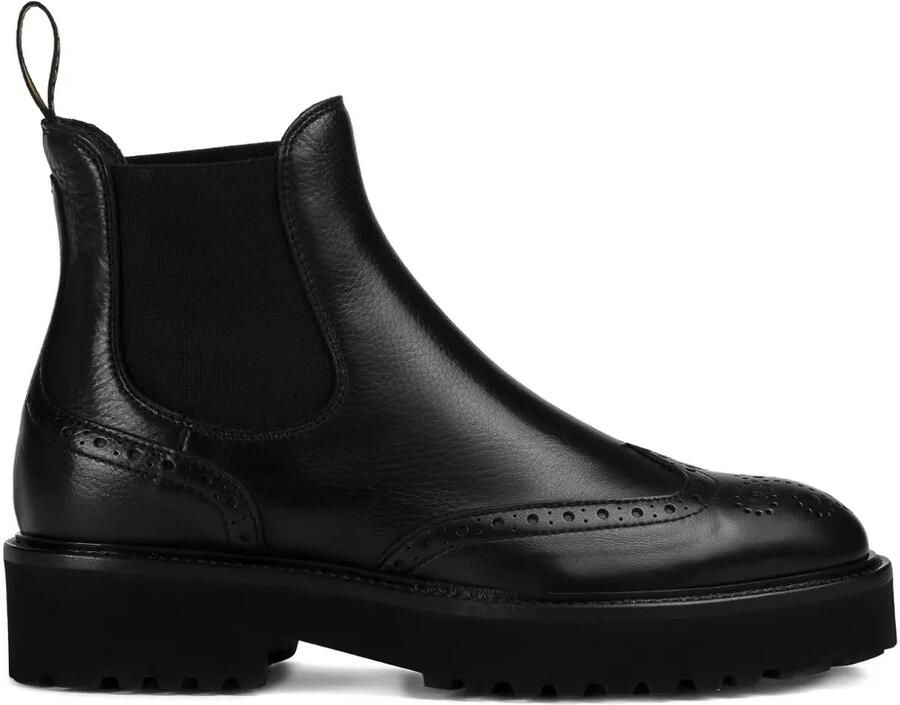 Doucal's Wingtip Chelsea leren laarzen Zwart