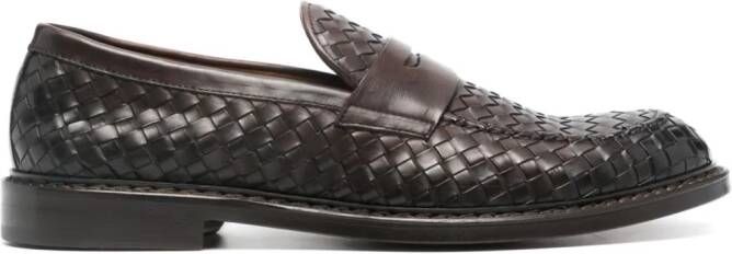 Doucal's Geweven leren loafers Bruin