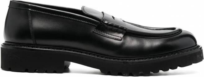 Doucal's Leren penny loafers Zwart