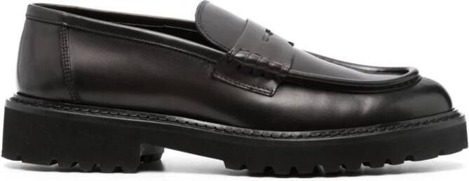 Doucal's Leren penny loafers Zwart