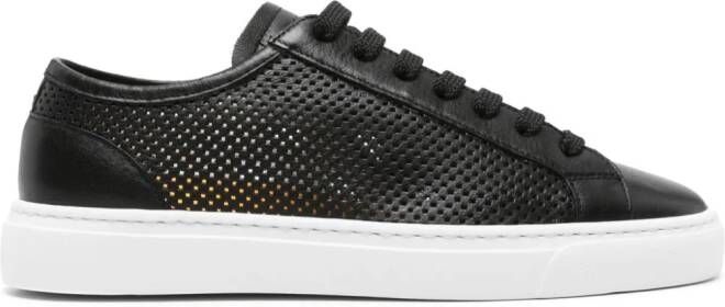 Doucal's perforated leather sneakers Zwart