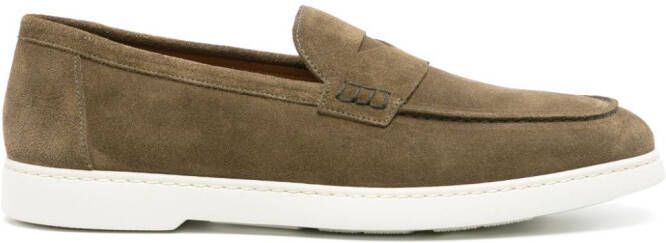 Doucal's Suède penny loafers Groen