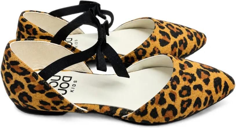 Douuod Kids Ballerina's met luipaardprint Bruin