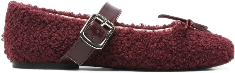 Douuod Kids Bouclé ballerina's met gespbandje Rood - Foto 4