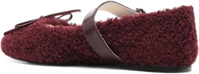 Douuod Kids Bouclé ballerina's met gespbandje Rood
