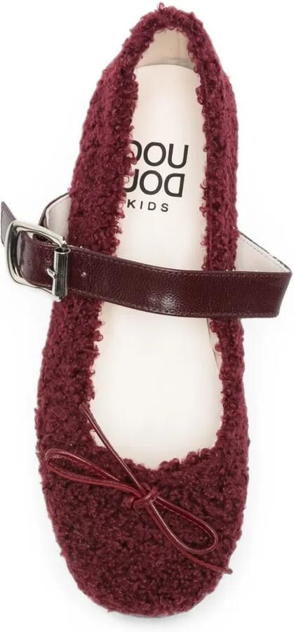 Douuod Kids Bouclé ballerina's met gespbandje Rood - Foto 2