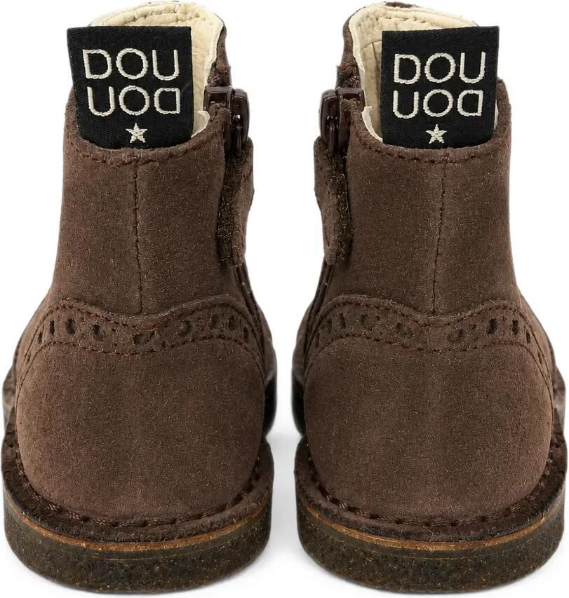 Douuod Kids Chelsea laarzen van kalfssuède met brogue-detail Bruin - Foto 2