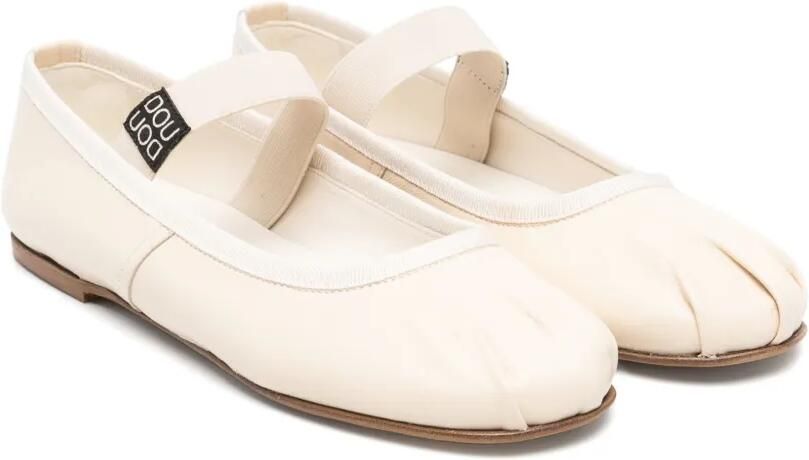 Douuod Kids Leren ballerina's Beige