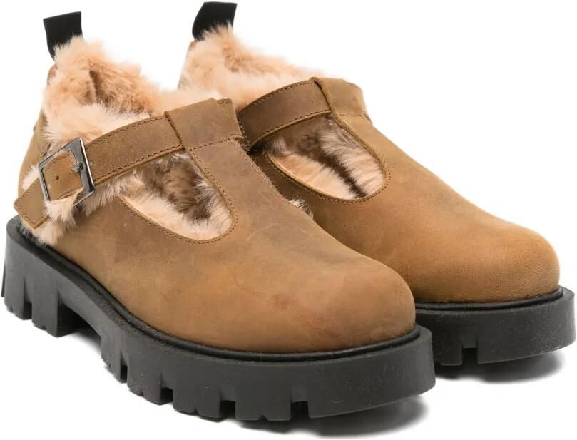 Douuod Kids Loafers met bontvoering Bruin