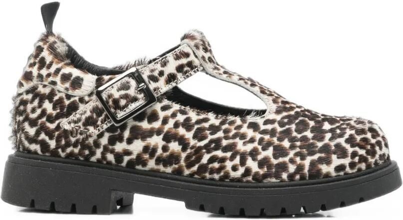 Douuod Kids Loafers met luipaardprint Bruin