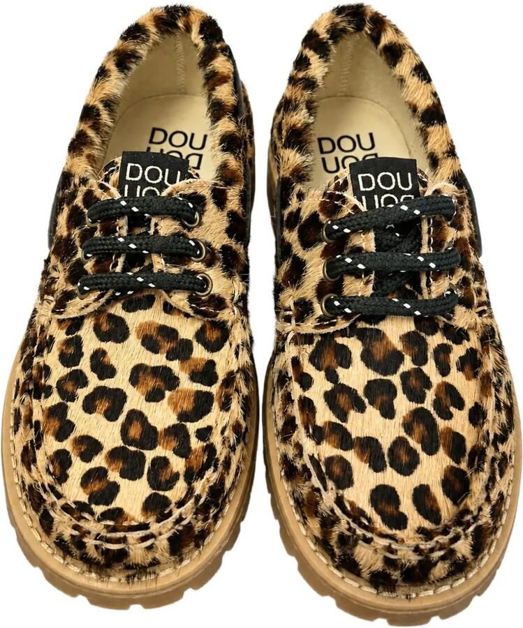 Douuod Kids Mocassins met luipaard-print en ponyhaarafwerking Beige - Foto 3