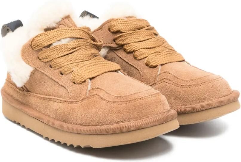 Douuod Kids Suède sneakers met afwerking van imitatiebont Beige - Foto 3