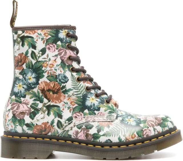 Dr. Martens 1460 floral-print leather boots Wit