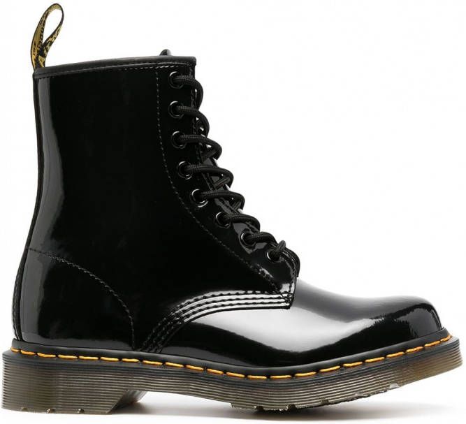 Dr. Martens Leren combat boots Zwart