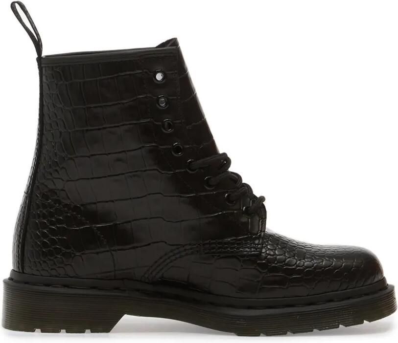 Dr. Martens 1460 Croco enkellaarzen Zwart