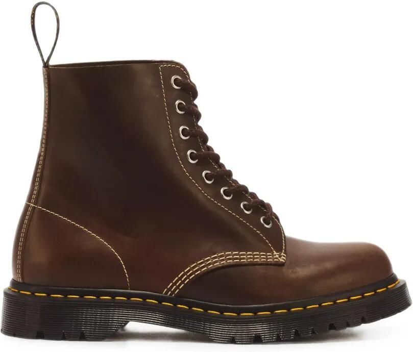 Dr. Martens 1460 Pascal Bean leren laarzen met contrasterende stiksels Bruin