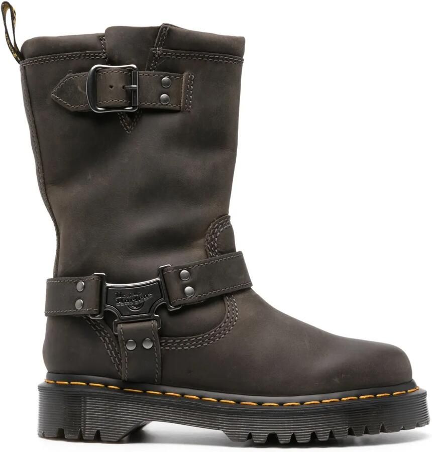 Dr. Martens Anistone leren bikerlaarzen Grijs