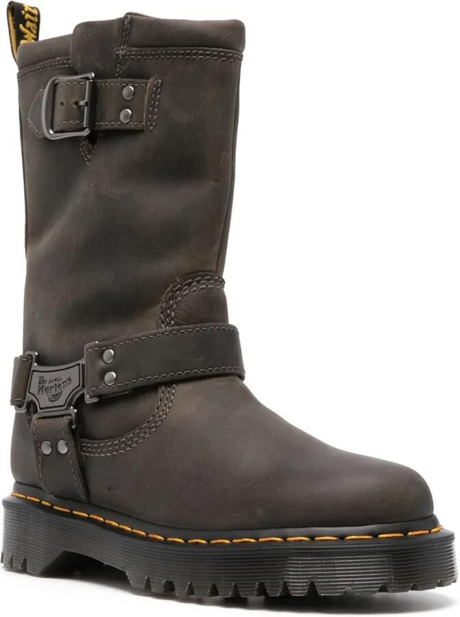 Dr. Martens Anistone leren bikerlaarzen Grijs - Foto 2