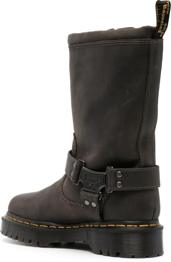 Dr. Martens Anistone leren bikerlaarzen Grijs - Foto 4