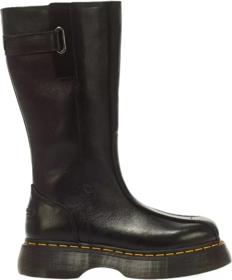 Dr. Martens Buzz Hi High leren laarzen met gespdetail Zwart