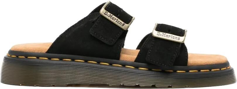 Dr. Martens Josef platte sandalen met gespsluiting Zwart