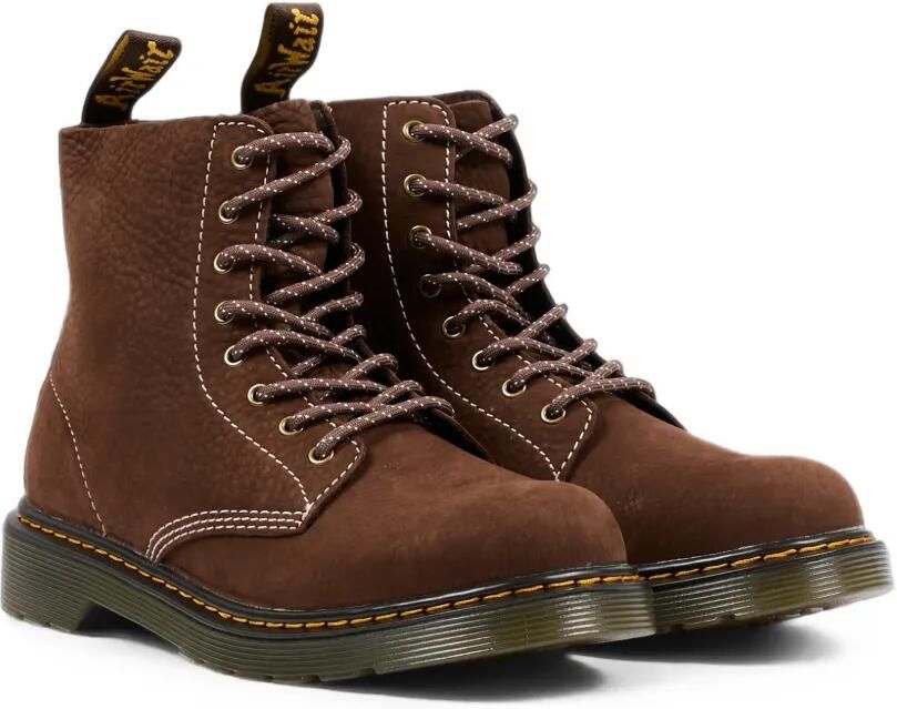 Dr. Martens Kids 1460 Pascal enkellaarzen van getrommeld nubuck Bruin