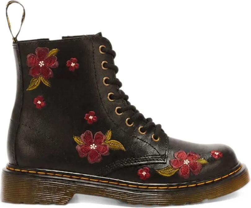 Dr. Martens Kids floral-embroidered lace-up boots Zwart - Foto 3