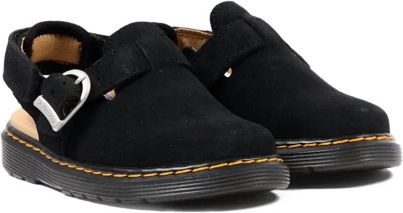 Dr. Martens Kids Jorgie leren muiltjes met gesp Zwart