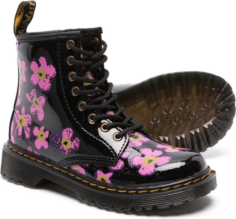Dr. Martens Kids Laarzen met bloe print Zwart - Foto 3