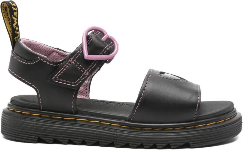 Dr. Martens Kids Marlowe Hearts II sandalen met gespsluiting Zwart