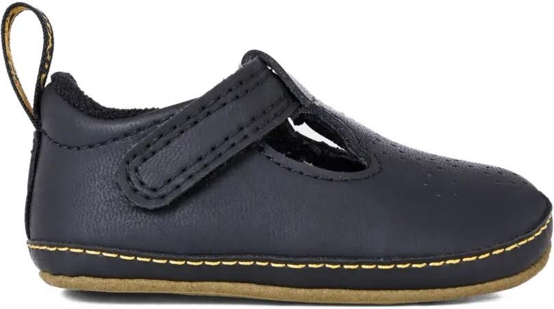 Dr. Martens Kids Polley slofjes met T-bandje en geperforeerde details Zwart