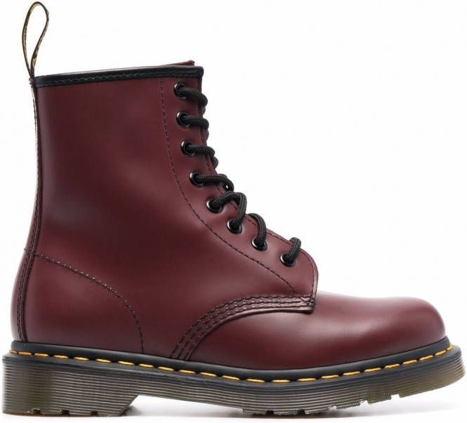 Dr. Martens Leren veterlaarzen Rood