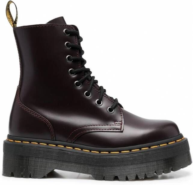 Dr. Martens Leren veterlaarzen Rood
