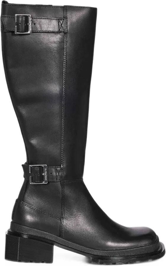 Dr. Martens Maybole Hi leren bikerlaarzen met gesp Zwart