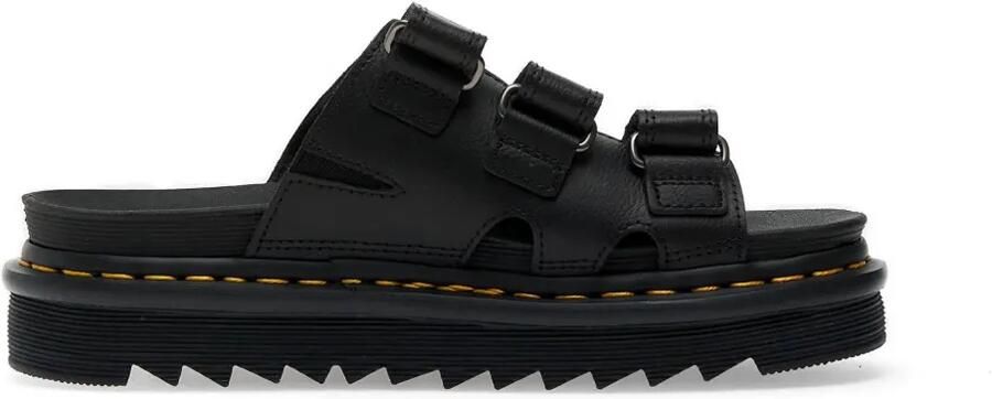 Dr. Martens Raine Athena leren slippers met klittenband Zwart