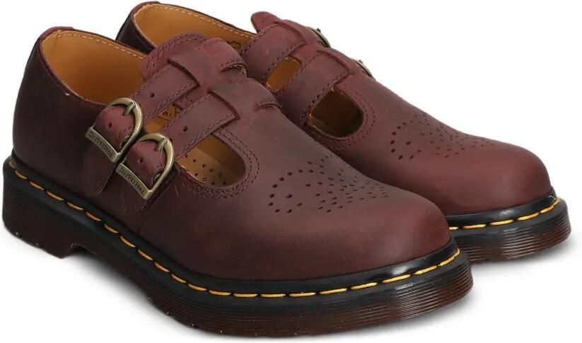 Dr. Martens Schoenen met dubbele bandjes en geperforeerde details Rood - Foto 3