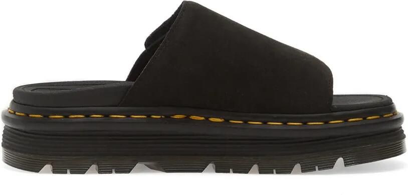 Dr. Martens Slippers met contrasterende stiksels en klittenband Zwart