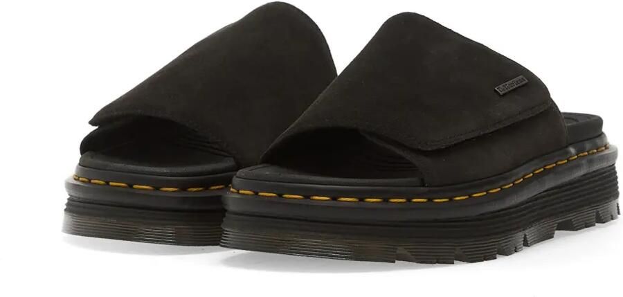Dr. Martens Slippers met contrasterende stiksels en klittenband Zwart - Foto 2