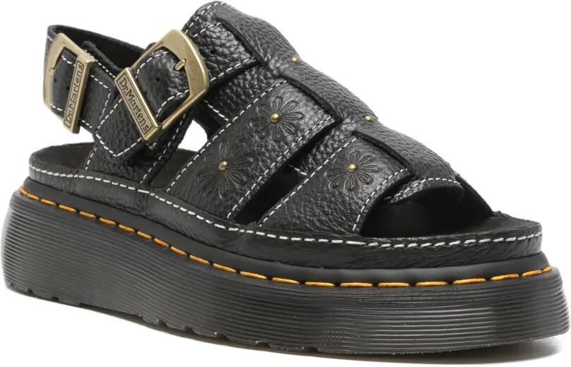Dr. Martens Wrenlie sandalen met bloemen-reliëf Zwart - Foto 2