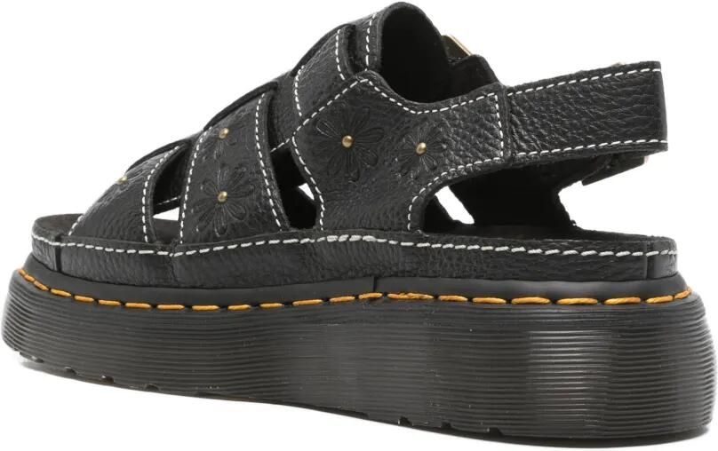 Dr. Martens Wrenlie sandalen met bloemen-reliëf Zwart - Foto 3