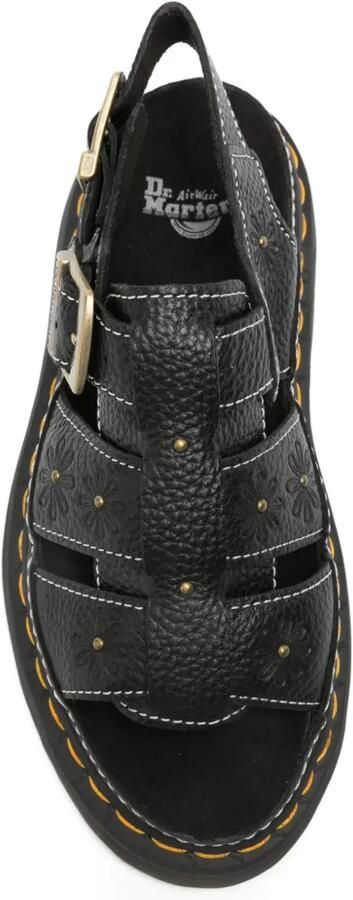Dr. Martens Wrenlie sandalen met bloemen-reliëf Zwart - Foto 4