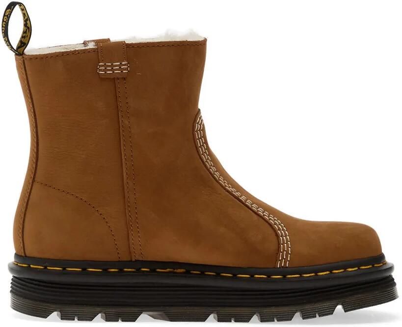 Dr. Martens Zebzag Rigger WL enkellaarzen met contrasterend stiksel Bruin