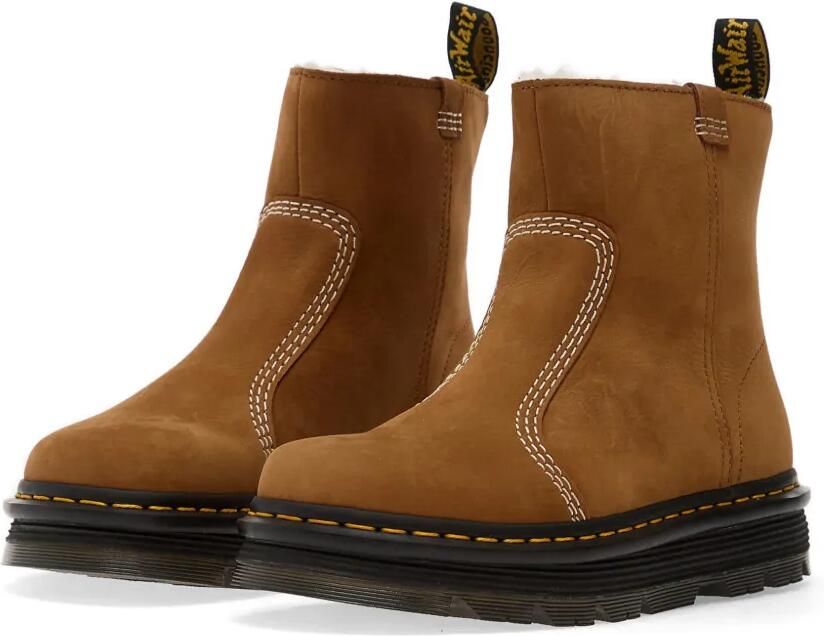 Dr. Martens Zebzag Rigger WL enkellaarzen met contrasterend stiksel Bruin - Foto 3