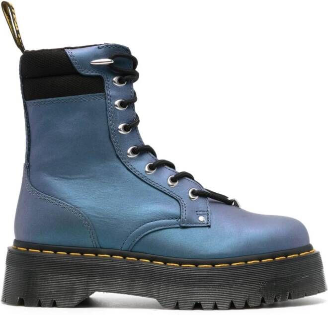 Dr. Martens Jadon II leren laarzen met plateauzool Blauw