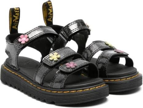 Dr. Martens Kids Flaire sandalen met glitterdetail Zwart