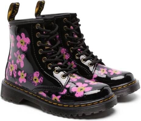 Dr. Martens Kids Laarzen met bloe print Zwart