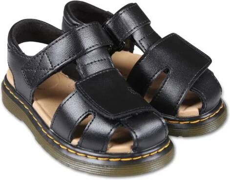 Dr. Martens Kids Moby II leren sandalen met klittenband Zwart