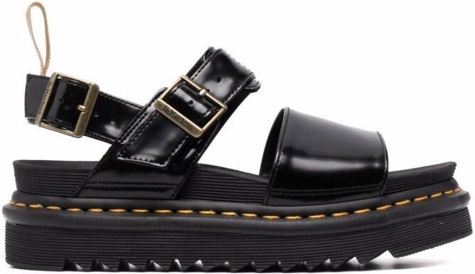 Dr. Martens Vegan Voss sandalen met open neus Zwart